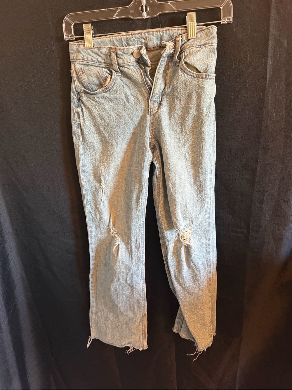 Light Blue Girl’s Distressed Straight Jeans